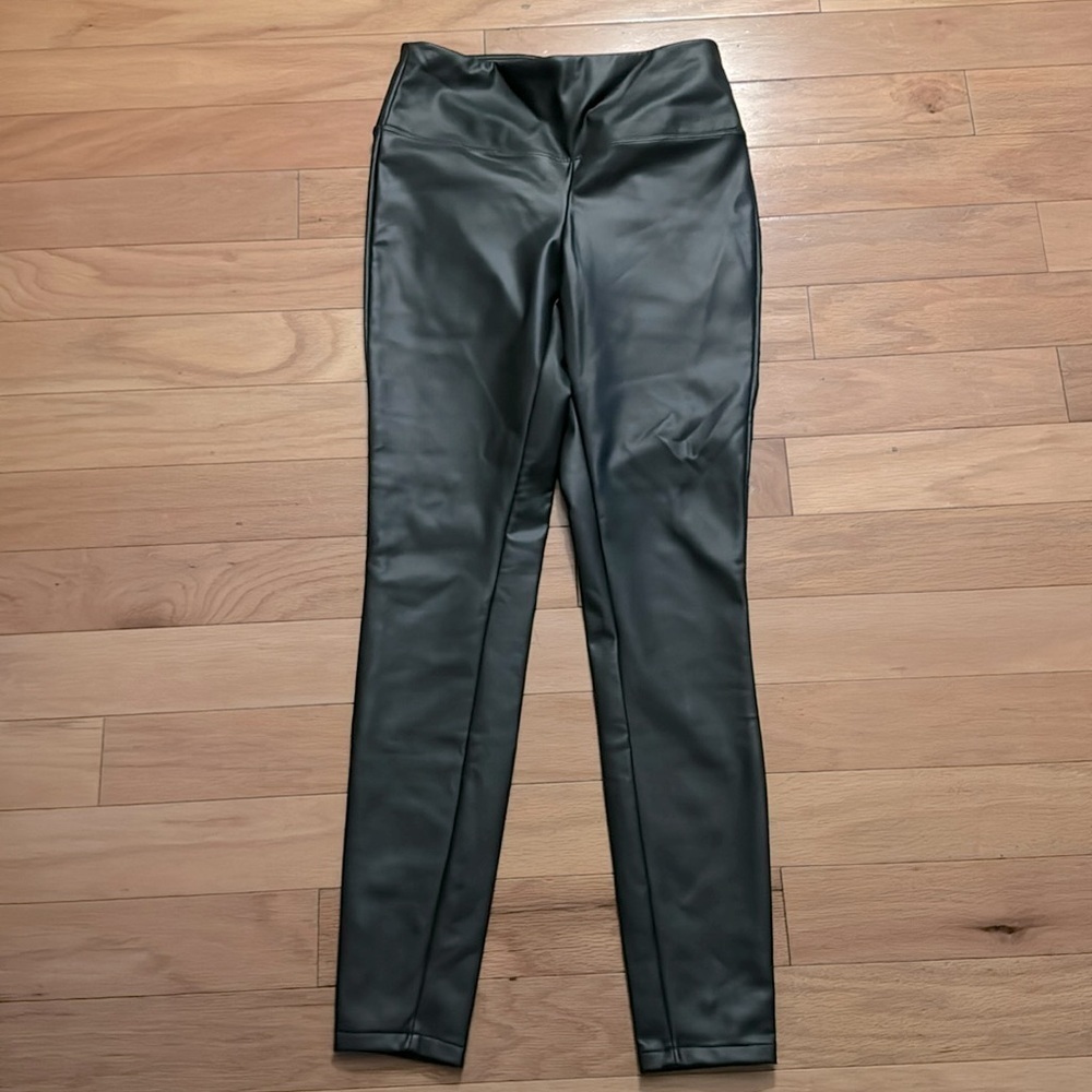 A New Day | Faux Leather Leggings | Soft Lined | Dark Green |size XS